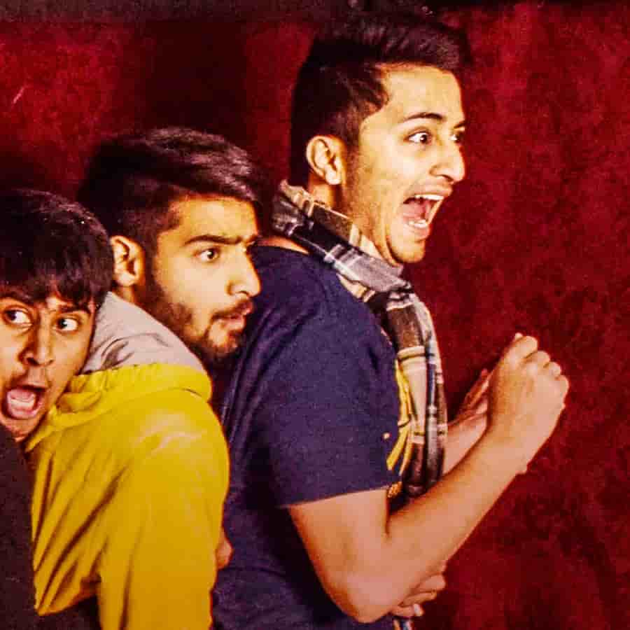 A perfect scream captured in the middle of the haunted attraction
